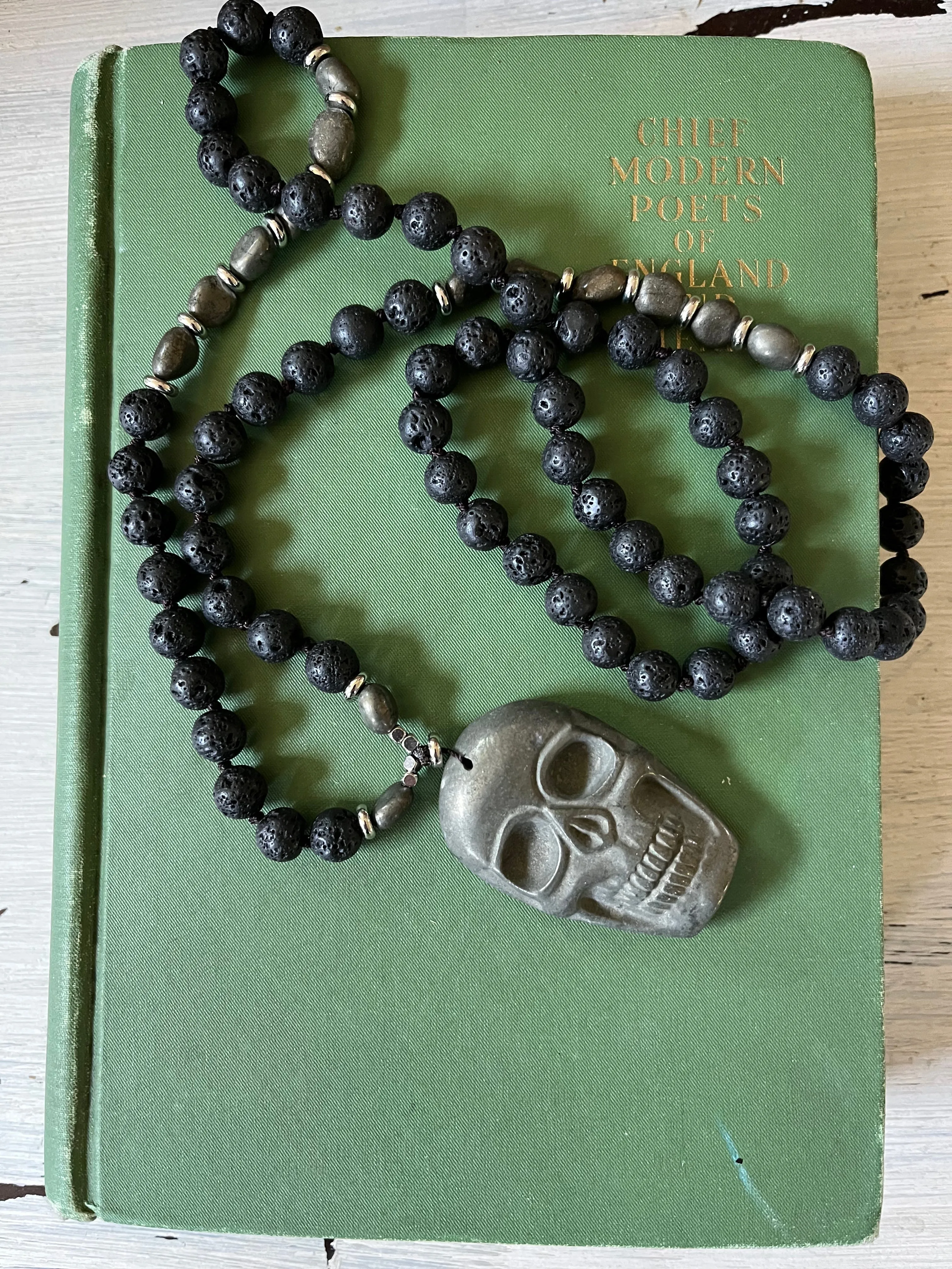 Pyrite Skull Talismanic Mala