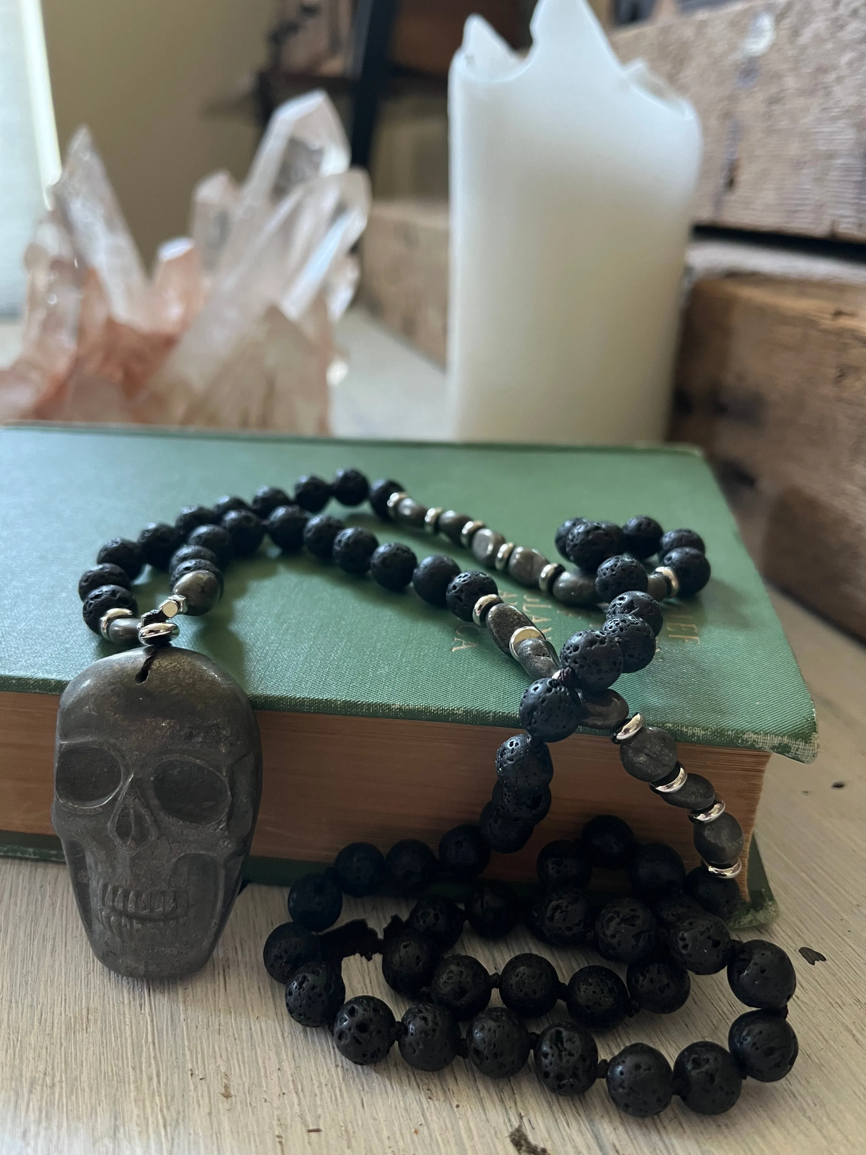 Pyrite Skull Talismanic Mala