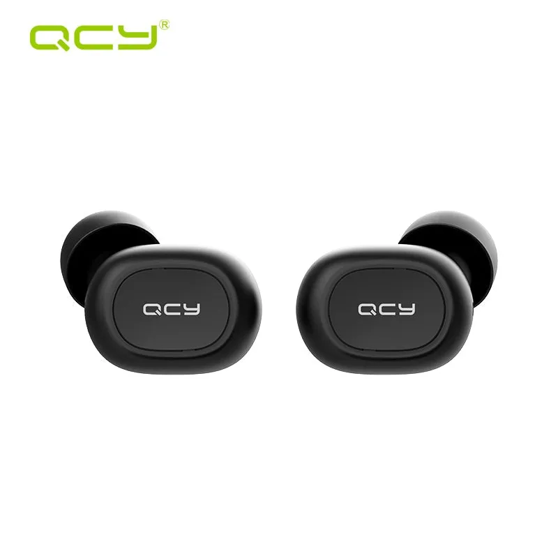 QCY QS1 T1C Mini Dual V5.0 Wireless Earphones Bluetooth Earphones 3D Stereo Sound Earbuds with Dual Microphone and Charging box