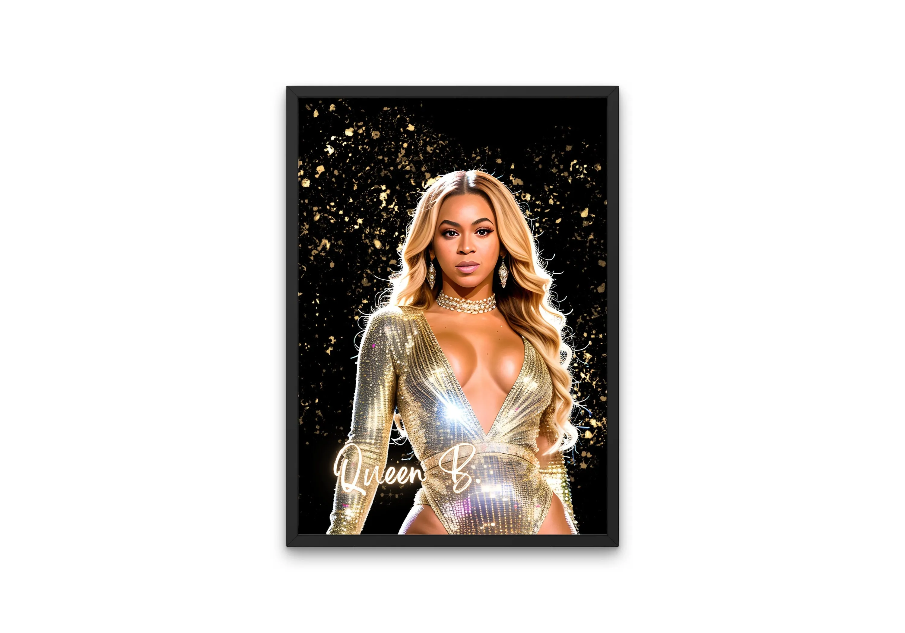 Queen B Beyonce Poster INSTANT DOWNLOAD Art Print, Hypebeast Poster, Pop Culture Wall Art, Hip Hop Lifestyle, Glam Decor, Black & Gold Print, Bey Hive