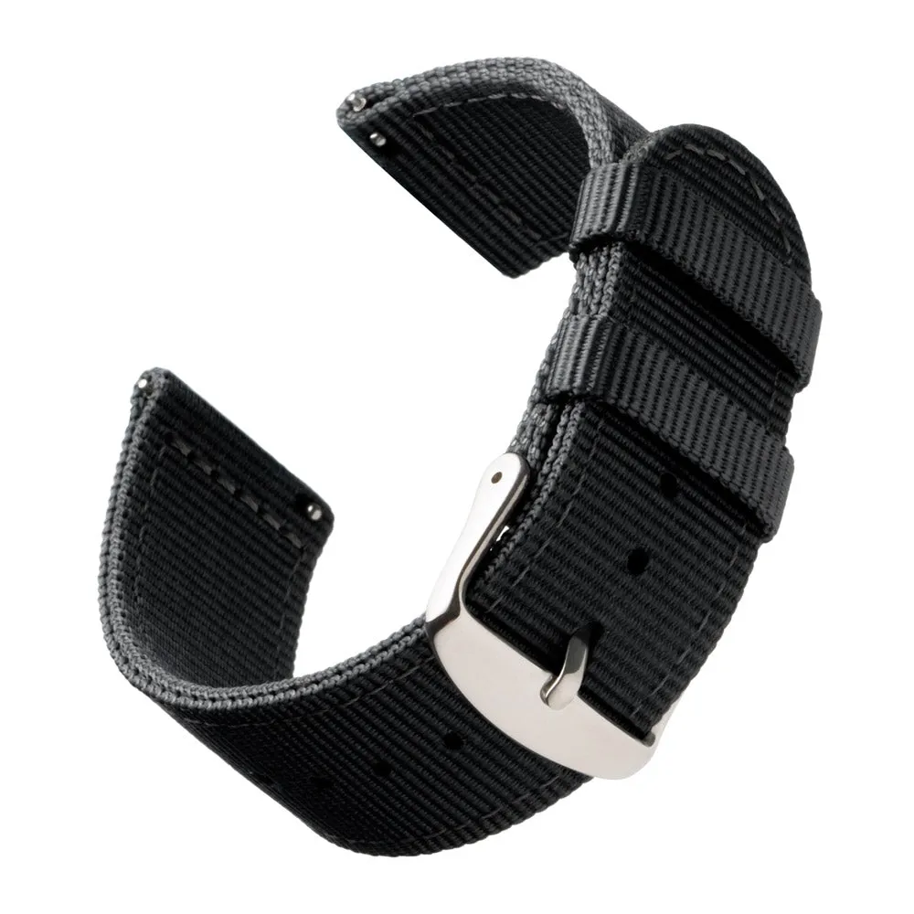 Quick Release Nylon Watch Band - Black