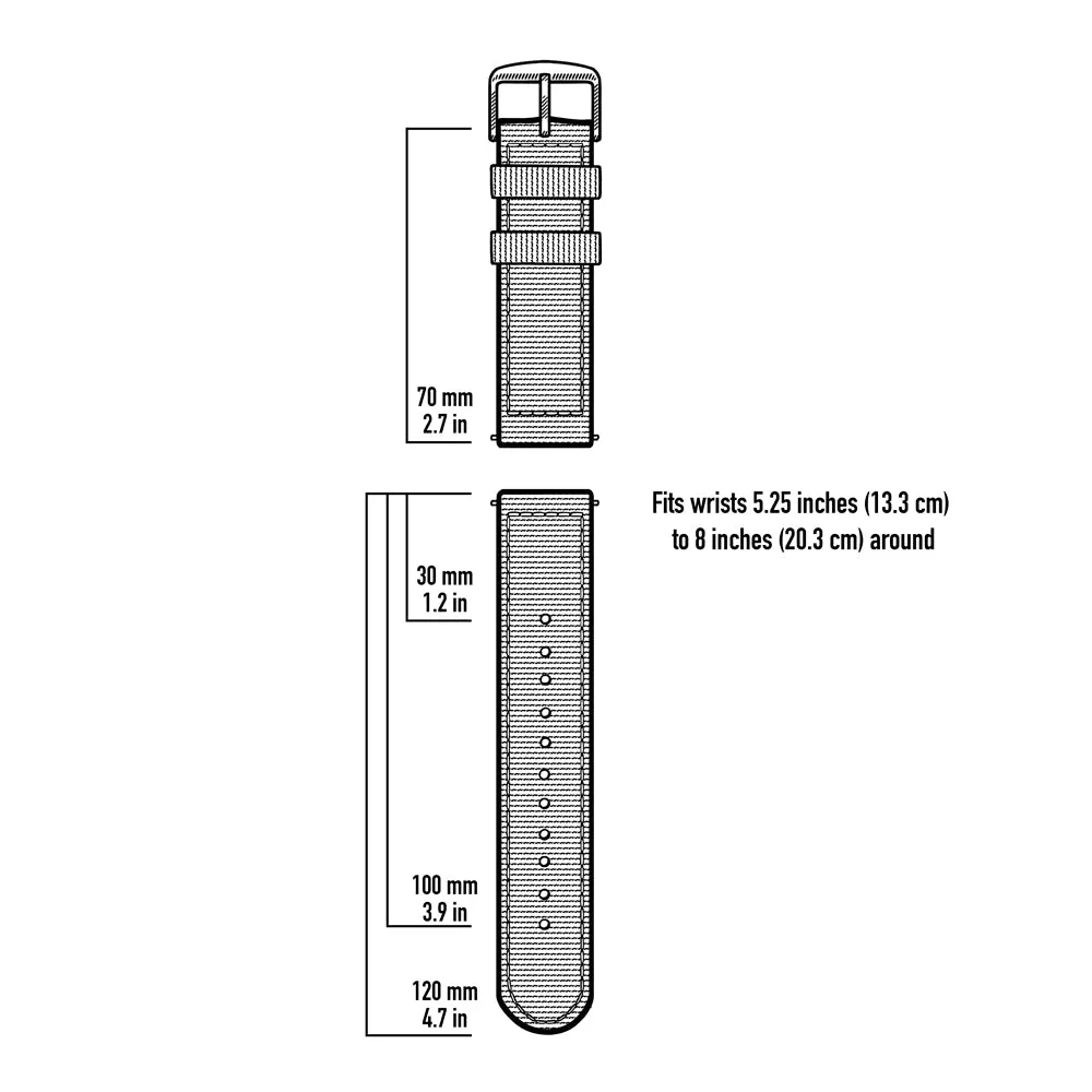 Quick Release Nylon Watch Band - Gray