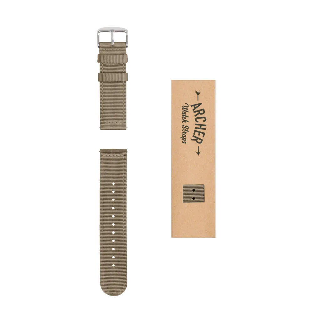 Quick Release Nylon Watch Band - Khaki