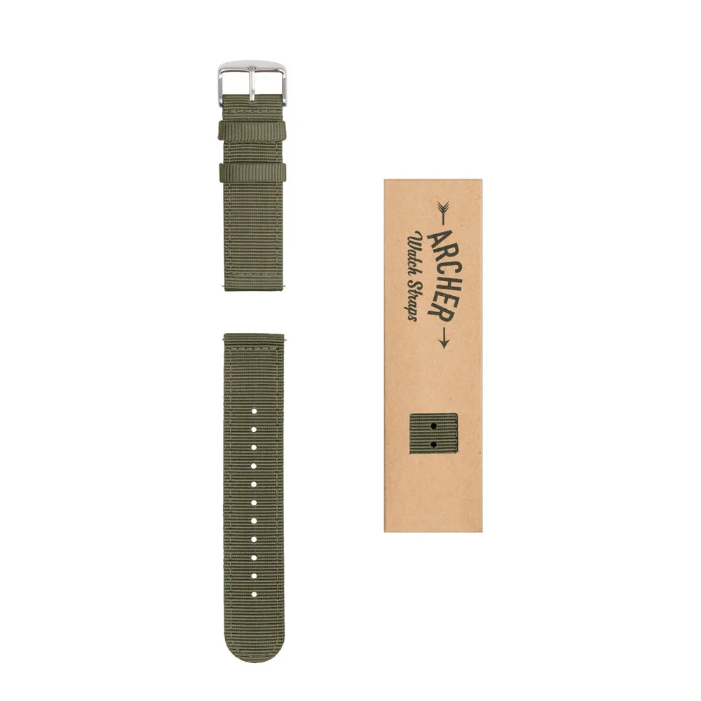 Quick Release Nylon Watch Band - Olive