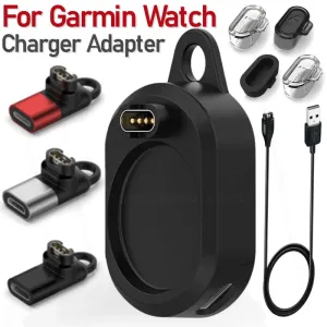 "Universal Charging Adapter for Garmin Watches: Fenix, Forerunner Series & More - Compatible with iOS, Micro USB, Type C"