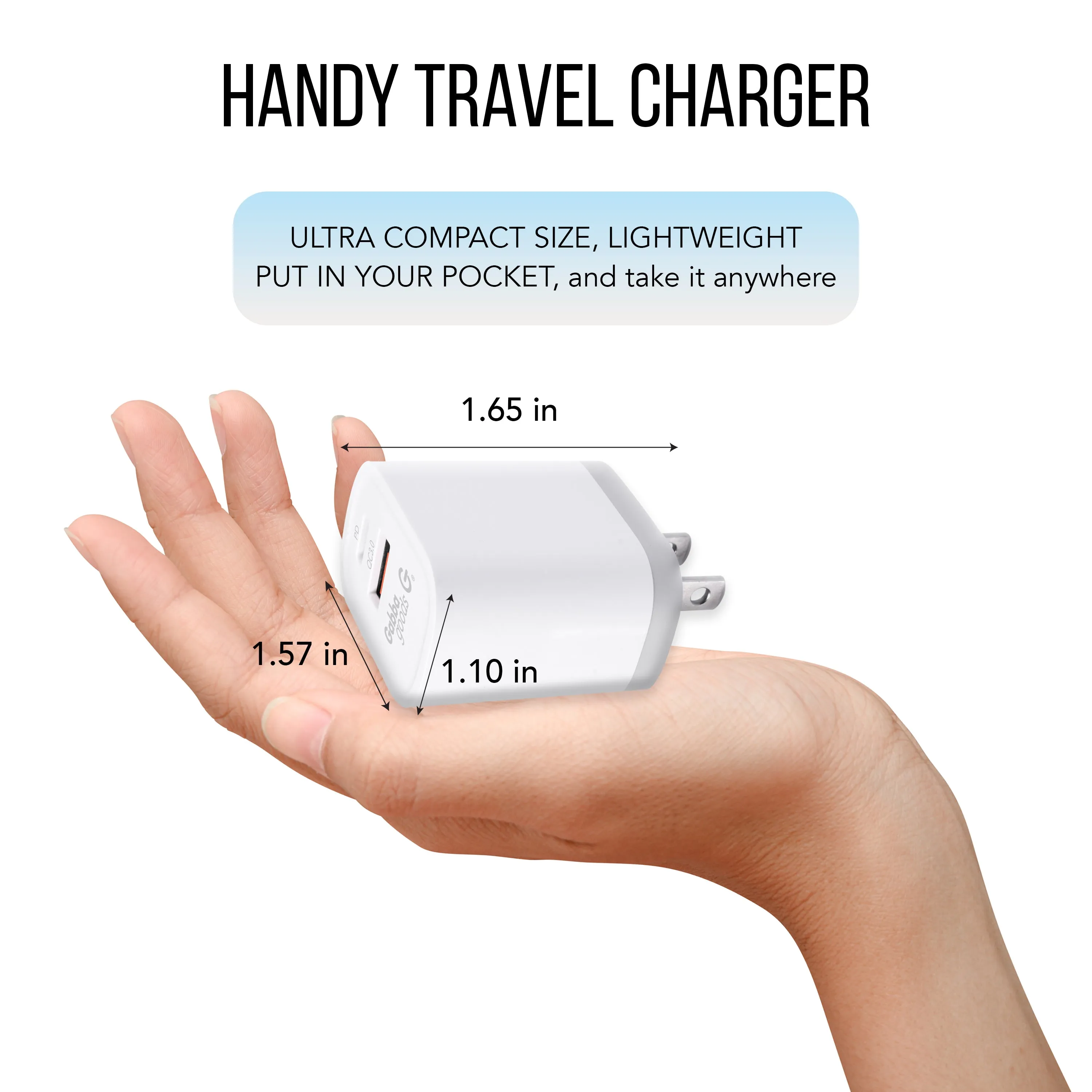 Rapid PD Power Delivery 18 Watt Wall Charger With USB-A and USB-C