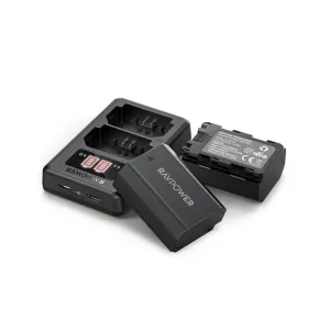 RAVPower NP-FZ100 2040mAh Camera Battery Charger Set for Sony