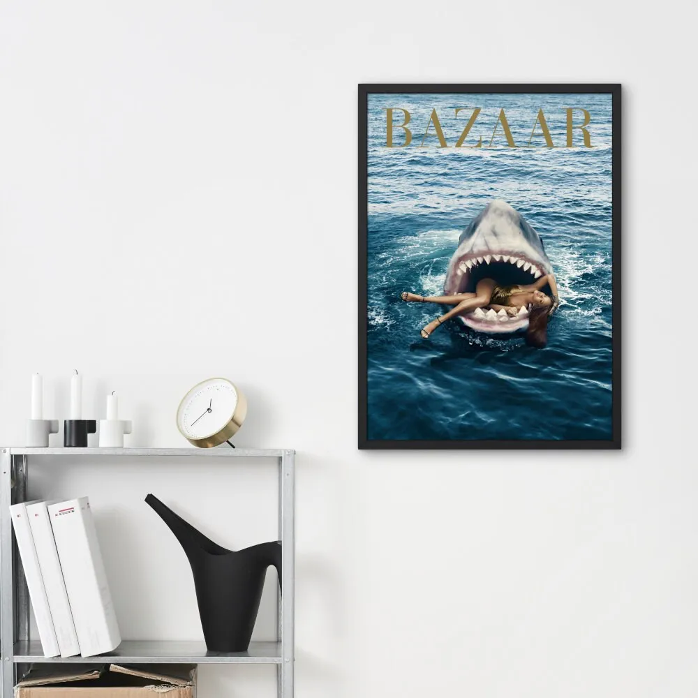 Rihanna Bazaar Cover Poster PRINTABLE WALL ART, Magazine Cover, Rihanna Poster, Fashion Print, Coastal Decor, Shark Wall Art, Rihanna Art Print