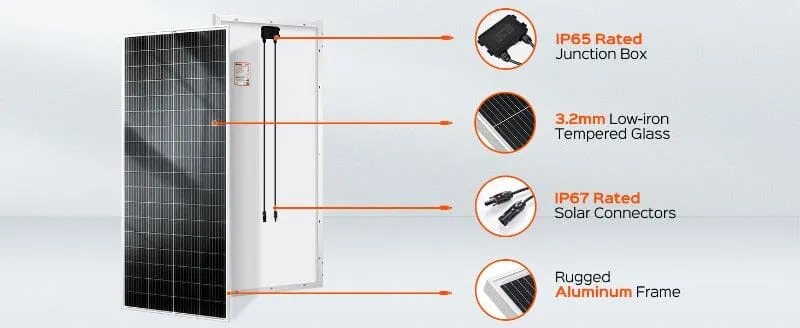 RSolarX™ 200W Solar Panel: Monocrystalline, 24V, Higher Efficiency Off-Grid