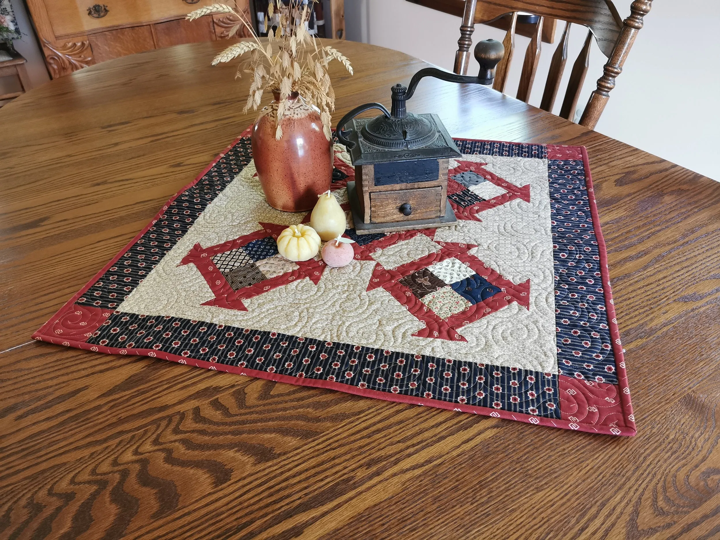 Rustic Wall Quilt or Table Topper in Civil War Fabrics