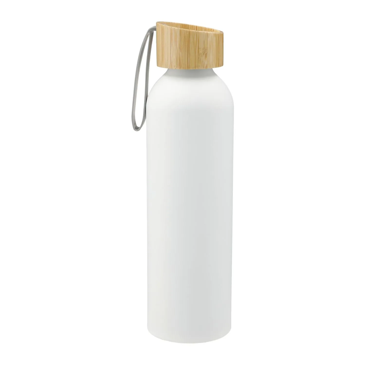 Ryze Aluminum Sports Water Bottle 22 oz with FSC® Bamboo Lid - White