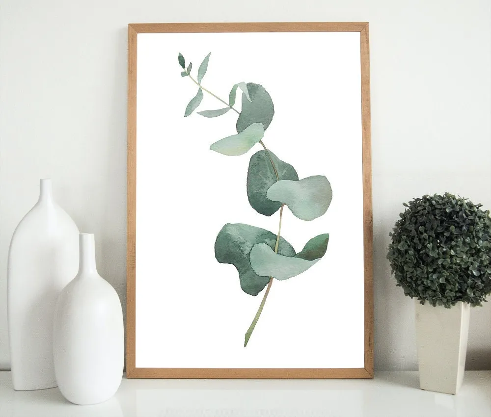 Sage Green Eucalyptus Wall Art Set Of 3 PRINTABLE ART, Botanical Wall Art, Boho Room Decor, Sage Green Wall Prints