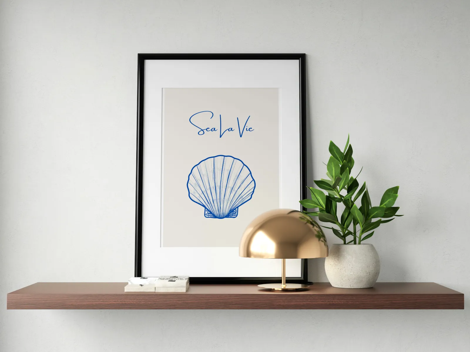 Sea La Vie Seashells Wall Art INSTANT DOWNLOAD Art Print, Blue Beige Aesthetics, Classy Poster, Sea Shell Wall Art, Modern Coastal Decor