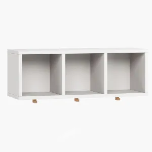 Simple Bookcase Shelf with Hooks - White