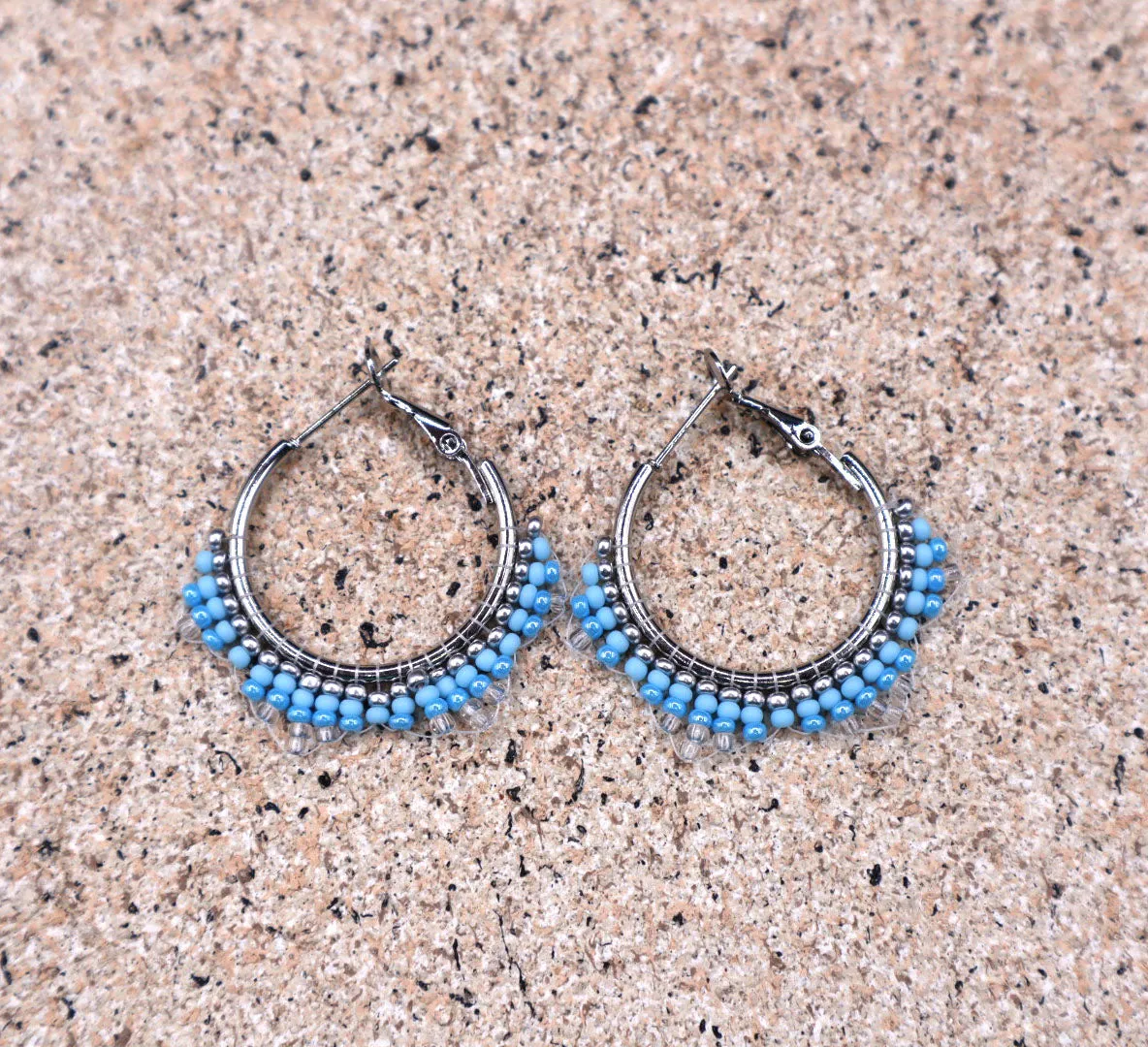 Small Beaded Hoop Earrings by Gracie Osborn