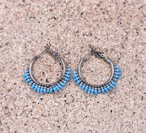 Small Beaded Hoop Earrings by Gracie Osborn