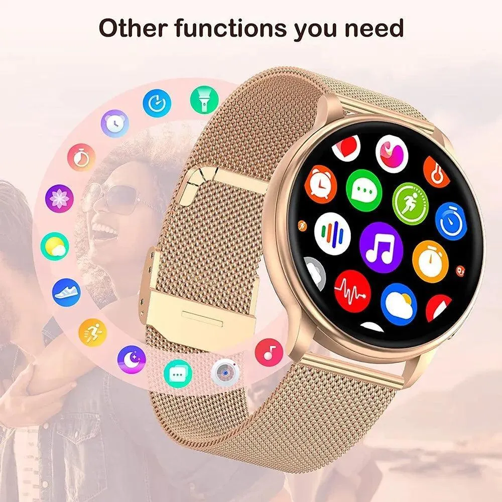 Stylish Bluetooth Fitness Smartwatch with Heart Rate Monitoring