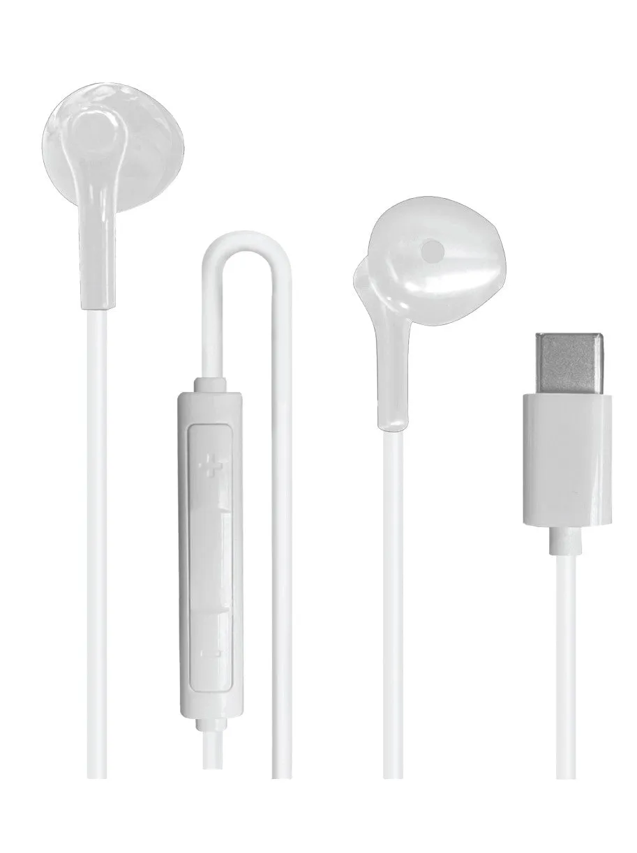 Type-C Wired Earbuds with Mic and Volume Control