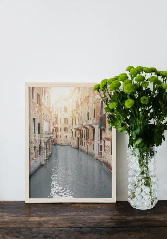 Venice Poster PRINTABLE WALL ART, Venice Wall Art, Retro Travel Poster, Beige Wall Art, Italy Travel Poster, Coastal Wall Decor, Venice Canal