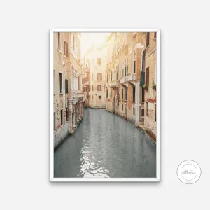 Venice Poster PRINTABLE WALL ART, Venice Wall Art, Retro Travel Poster, Beige Wall Art, Italy Travel Poster, Coastal Wall Decor, Venice Canal