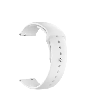 White Silicone Click WatchBand for Samsung/OnePlus/Fitbit Smartwatches (20mm)