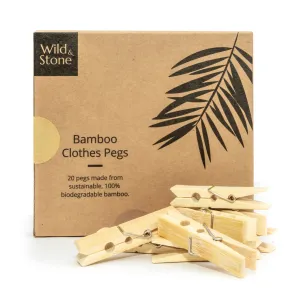 Wild & Stone 20 Biodegradable Bamboo Laundry Pegs