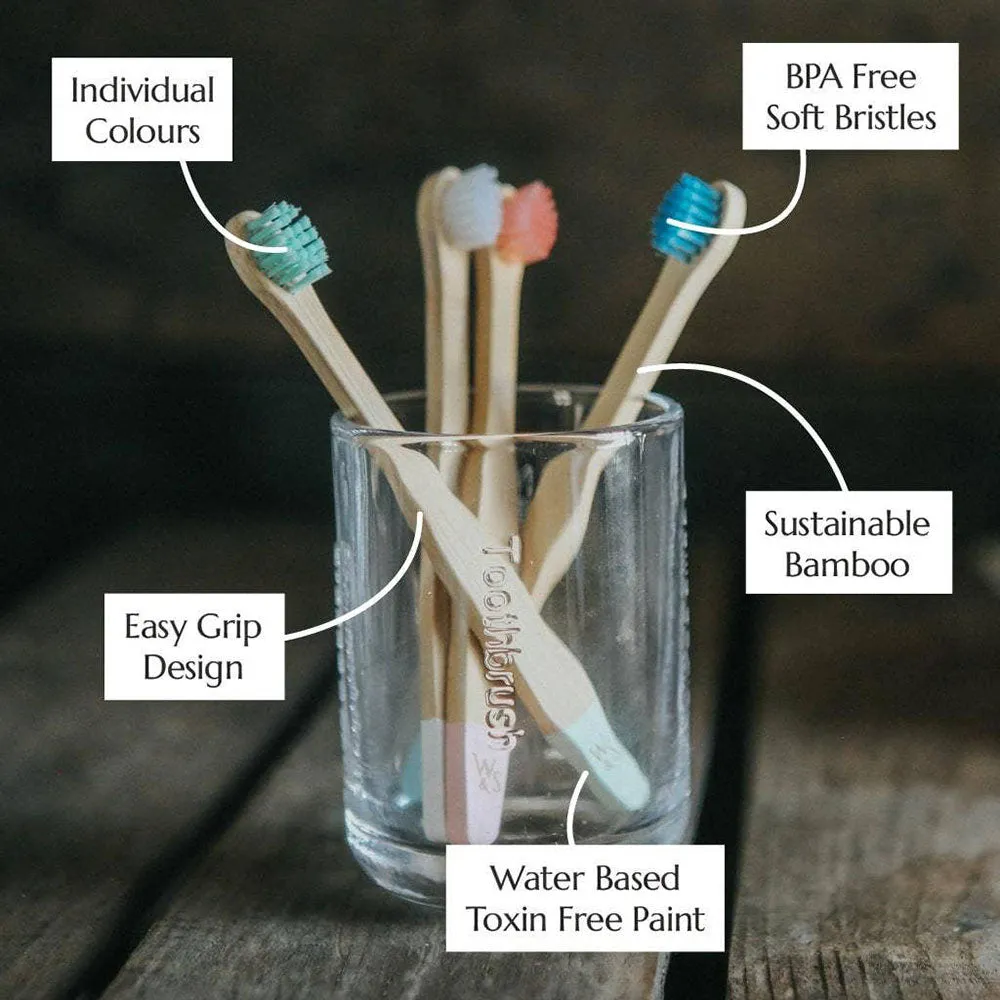 Wild & Stone Baby Bamboo Toothbrush - Extra Soft Bristles - 4 Pack