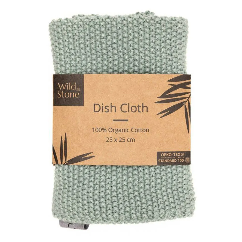 Wild & Stone Organic Cotton Dish Cloth - Moss Green