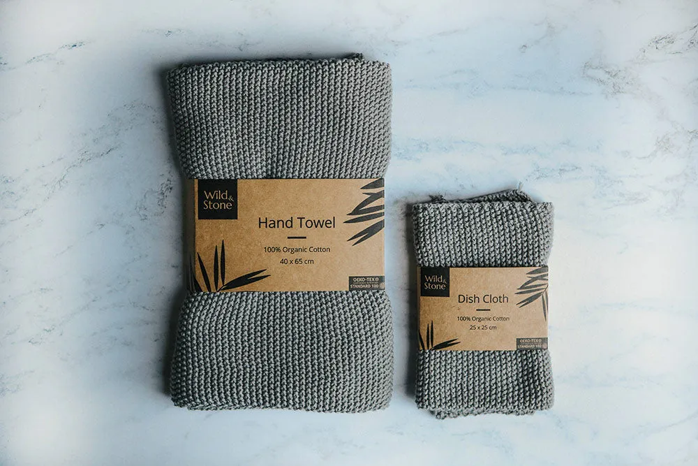 Wild & Stone Organic Cotton Hand Towels - Moss Green