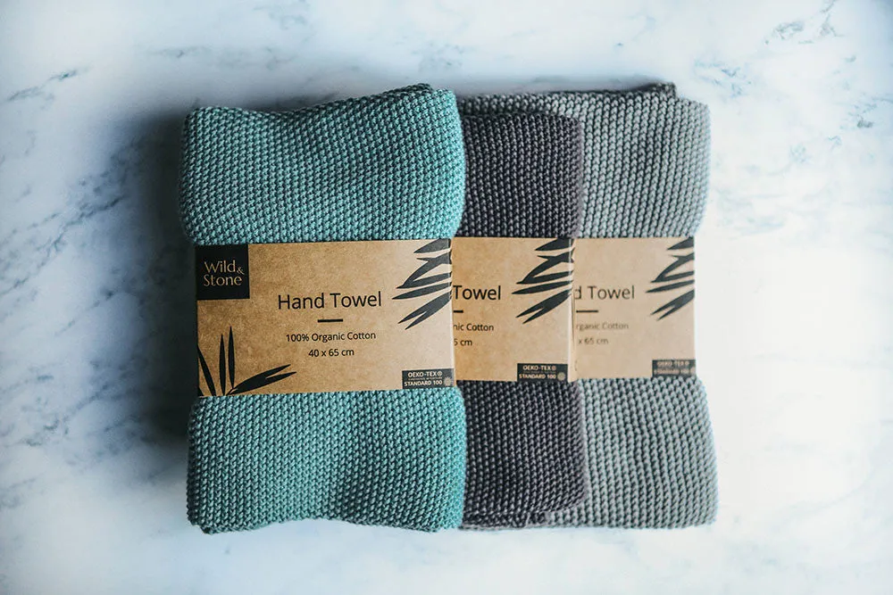 Wild & Stone Organic Cotton Hand Towels - Moss Green